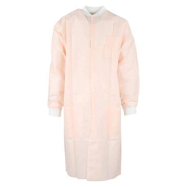Maxi-Gard Protective Lab Coat SMS Medium Light Pink 10/Pk