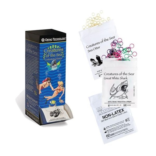 Intraoral Elastic Bands Sea Ln 1/4" Assorted Neon 50 Pk of 100 5000/Pk