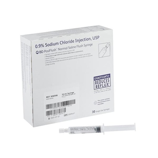 Posiflush Normal Saline IV Flsh Sol 0.9% Std Pngr Rd Prfld Syr 10mL 30/Package