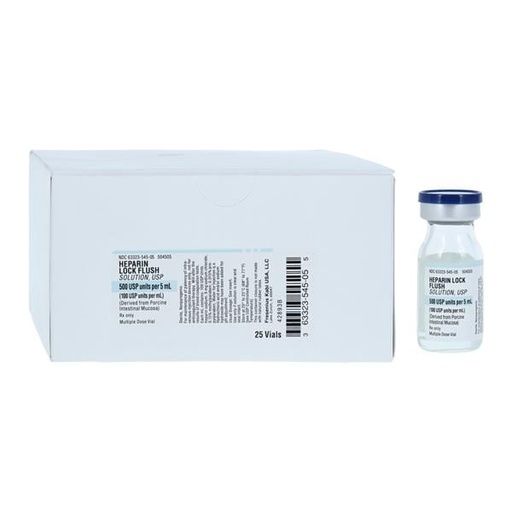 Heparin Lock Flush Injection 100U/mL MDV 5mL 25/Package