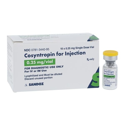 Cosyntropin Injection 0.25mg SDV 1mL 10/Package