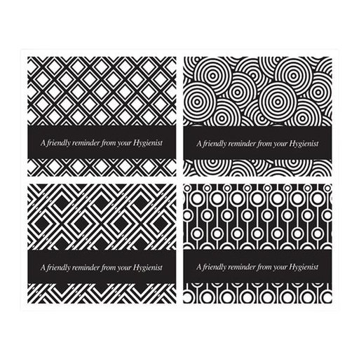 Laser 4-Up Recall Cards Hygienist Black White 8.5 in x 11 in 200/Pk
