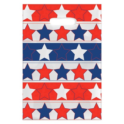 Scatter Print Bags Stars and Stripes 2 Sided Print Clear 100/Bx