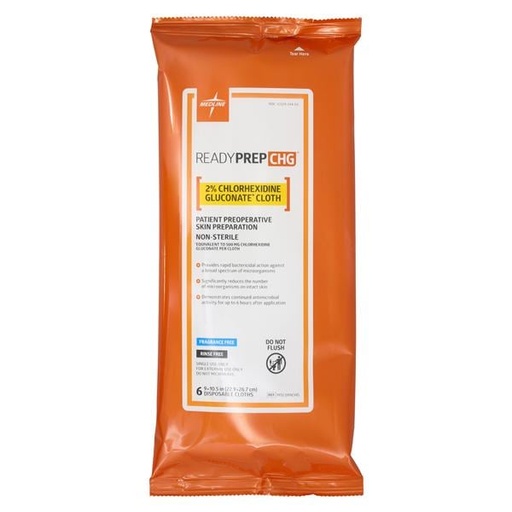 ReadyPrep Wet Skin Prep Cloth CHG 2% 9x10.5"