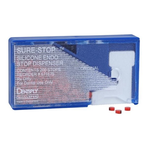 Sure-Stop Endo Stops Silicone Red With Dispenser 200/Pk
